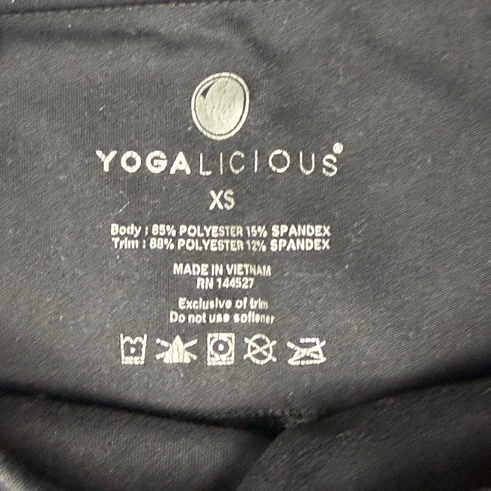 Yogalicious Womens XS High Rise Colorblock Leggings Black Heather Grey Athletic